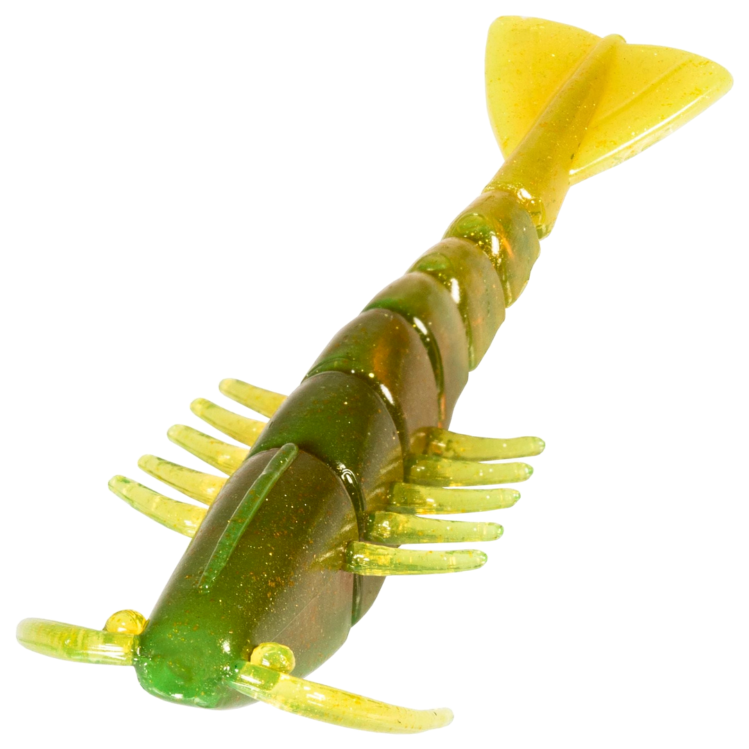 Z-Man Salty Ned ShrimpZ Jigi 2.5", väri Midnight Oil: oliivinvihreä runko ja kullanruskeat sävyt