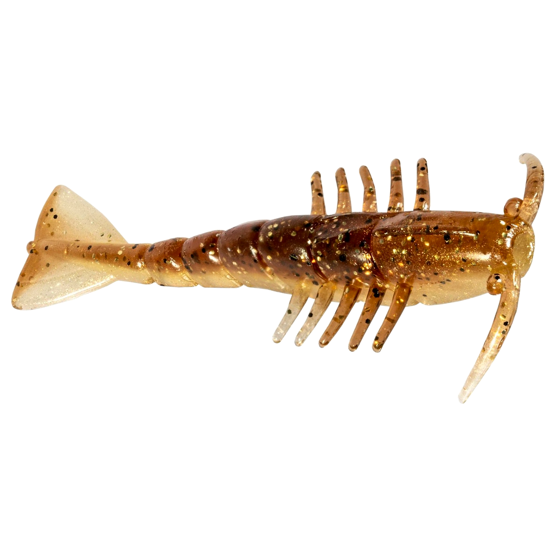 Z-Man Salty Ned ShrimpZ Jigi 2.5" RootBeer Gold sivulta, pää oikealla