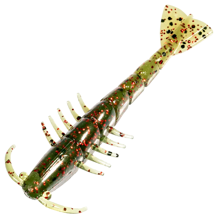 Z-Man Salty Ned ShrimpZ Jigi 2.5", väri Waterlemon Red: vihreä runko ja punaiset hileet