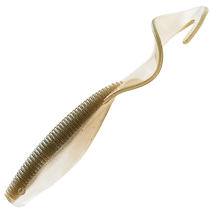 Z-Man Scented Curly TailZ Jigi 4", väri Shiner: oliivinruskea selkä ja hopeinen kylki