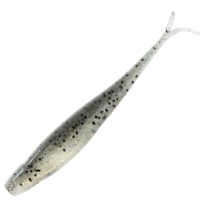 Z-Man Scented Jerk ShadZ Jigi 3.5", väri Bad Shad: harmaa selkä, hopeinen kylki ja mustat pilkut