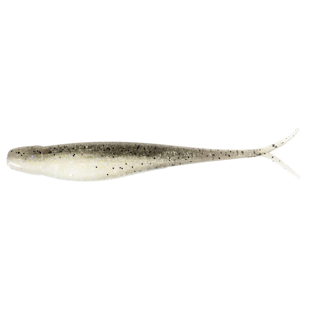 Z-Man Scented Jerk ShadZ Jigi 3.5" Electric Shad sivulta, pää vasemmalla
