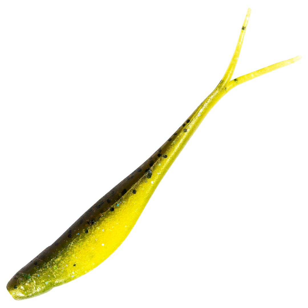 Z-Man Scented Jerk ShadZ Jigi 3.5", väri Hot Snakes: tumma selkä ja keltainen kylki