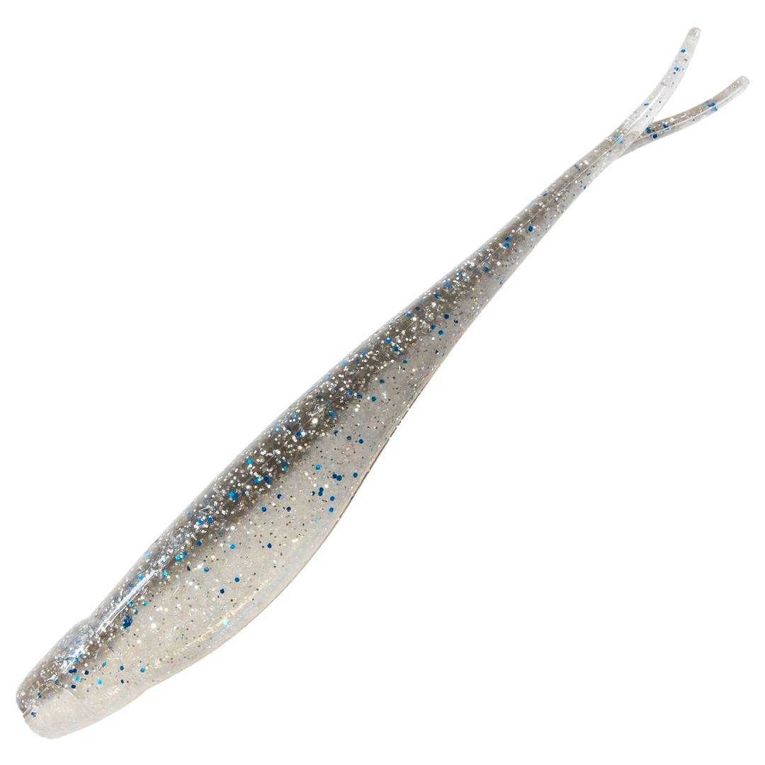 Z-Man Scented Jerk ShadZ Jigi 3.5", väri Smoky Shad: harmaa selkä ja hopeinen kylki