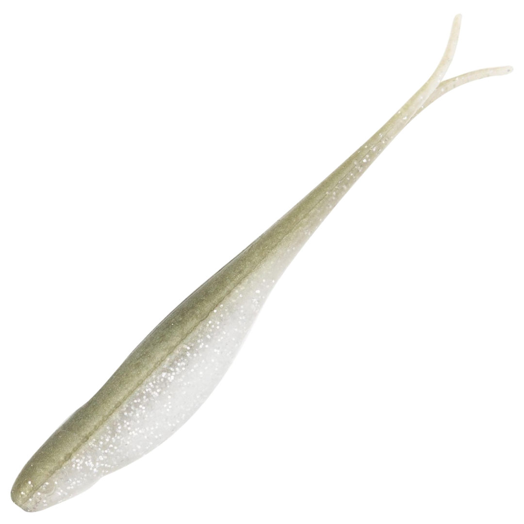 Z-Man Scented Jerk ShadZ Jigi 3.5", väri Tennesse Shad: vaaleanharmaa selkä ja valkoinen vatsa