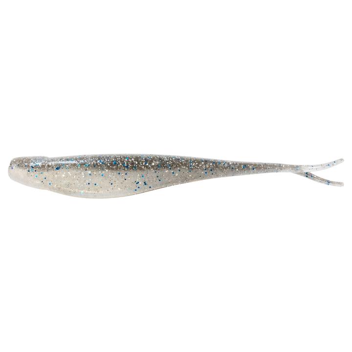 Z-Man Scented Jerk ShadZ Jigi 3" Smoky Shad sivulta, pää vasemmalla