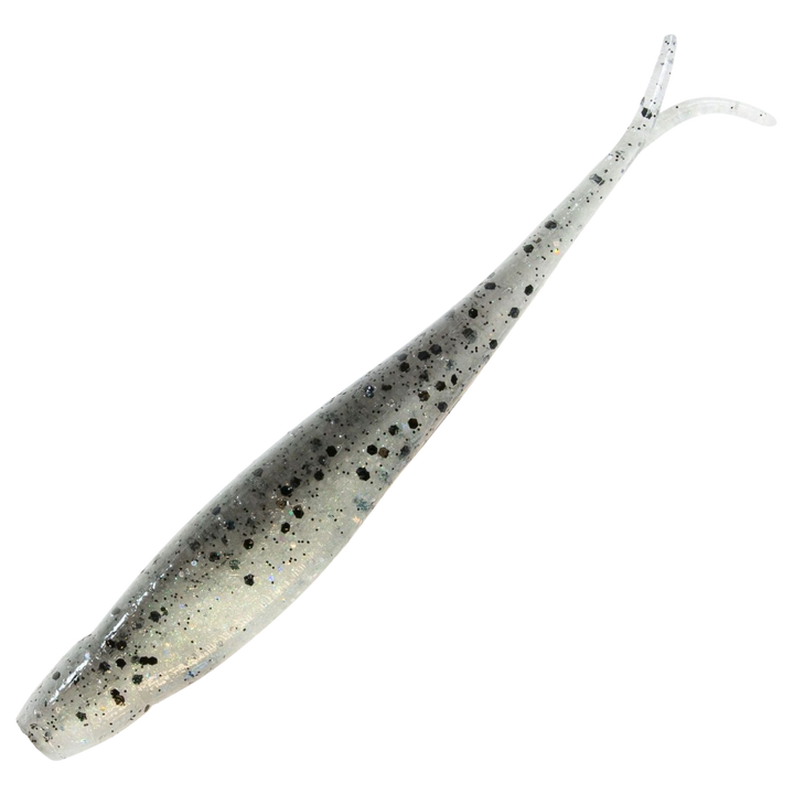 Z-Man Scented Jerk ShadZ Jigi 5", väri Bad Shad: harmaa selkä, hopeinen kylki ja mustat pilkut