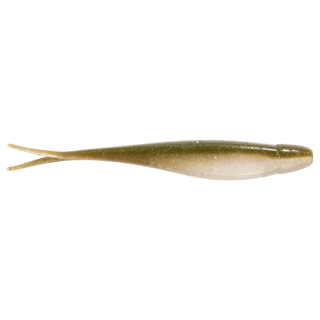 Z-Man Scented Jerk ShadZ Jigi 5" Shiner sivulta, pää oikealla