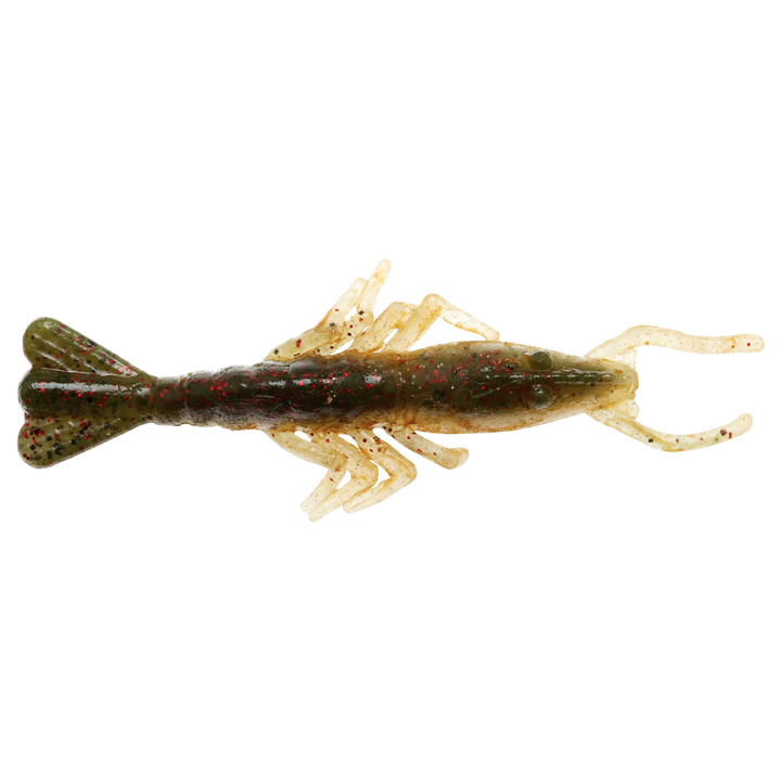 Z-Man Scented ShrimpZ Jigi 3" Redbone ylhäältä, pää oikealla