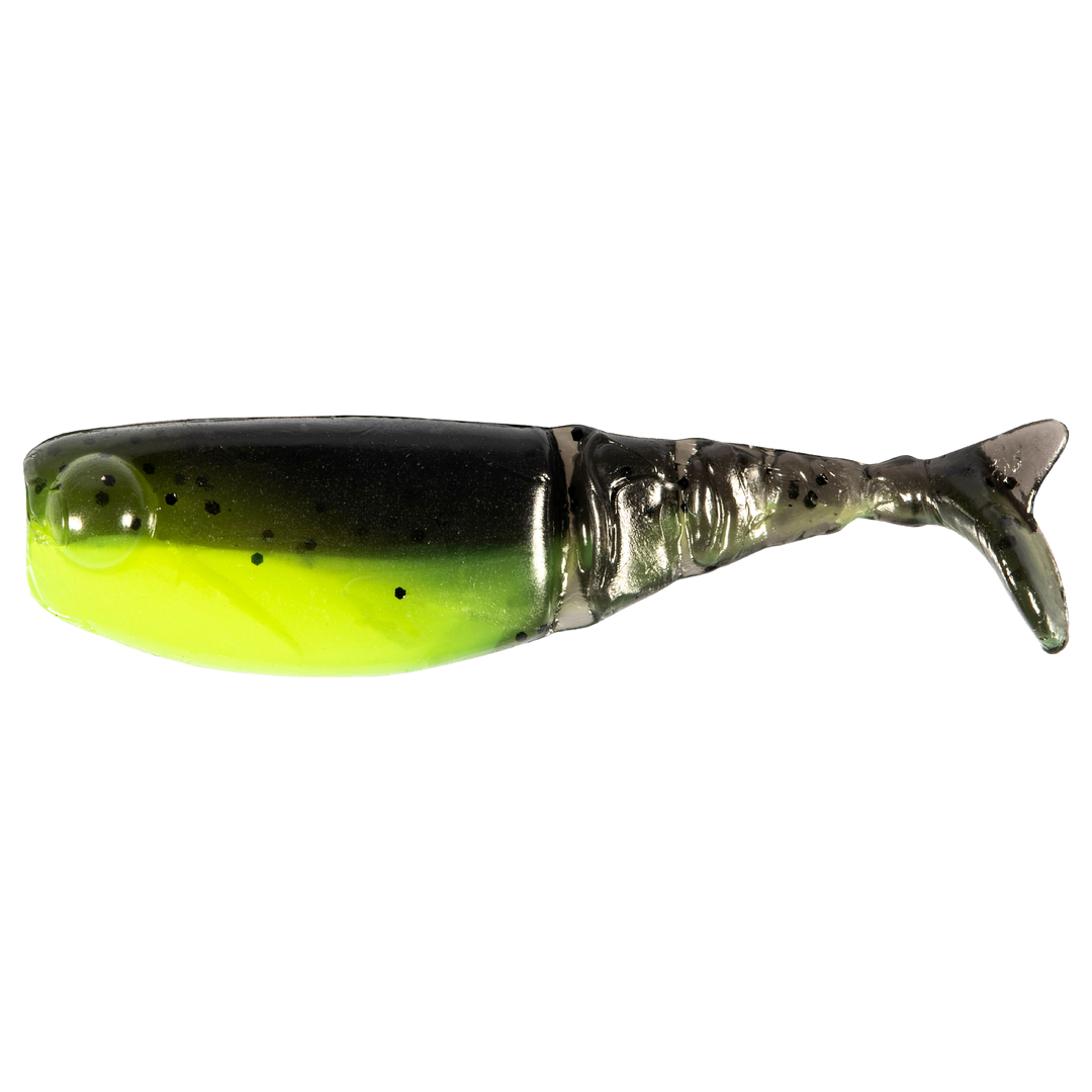 Z-Man Shad FryZ Jigi 1.75" Bumblebee sivulta, pää vasemmalla