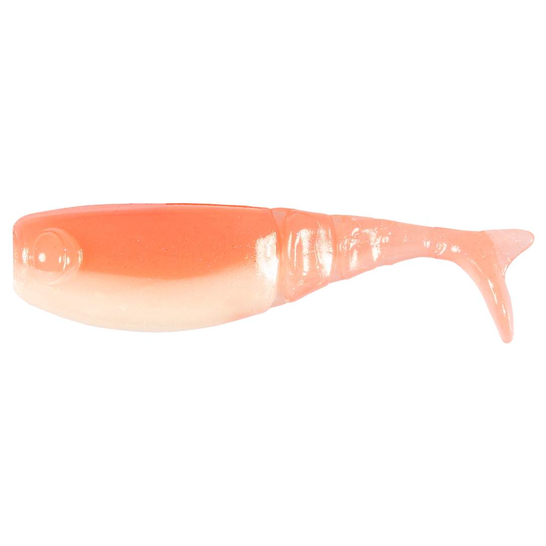 Z-Man Shad FryZ Jigi 1.75" Coconut Ice Glow sivulta, pää vasemmalla
