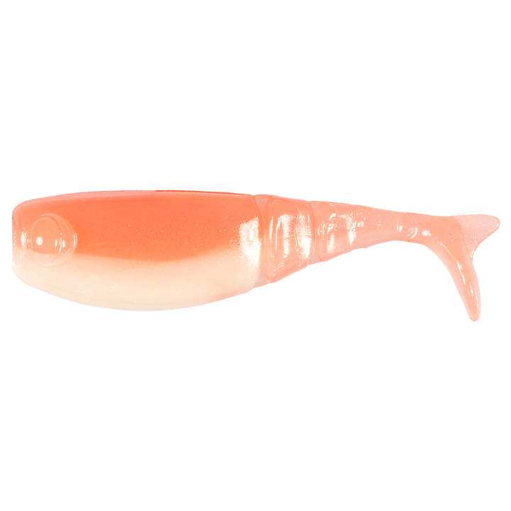 Z-Man Shad FryZ Jigi 1.75" Coconut Ice Glow sivulta, pää vasemmalla