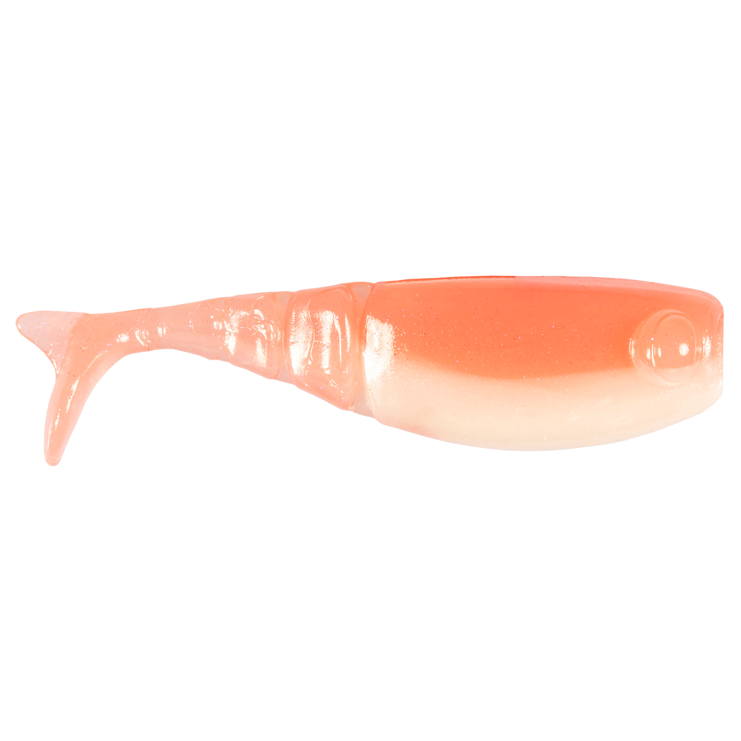 Z-Man Shad FryZ Jigi 1.75" Coconut Ice Glow sivulta, pää oikealla