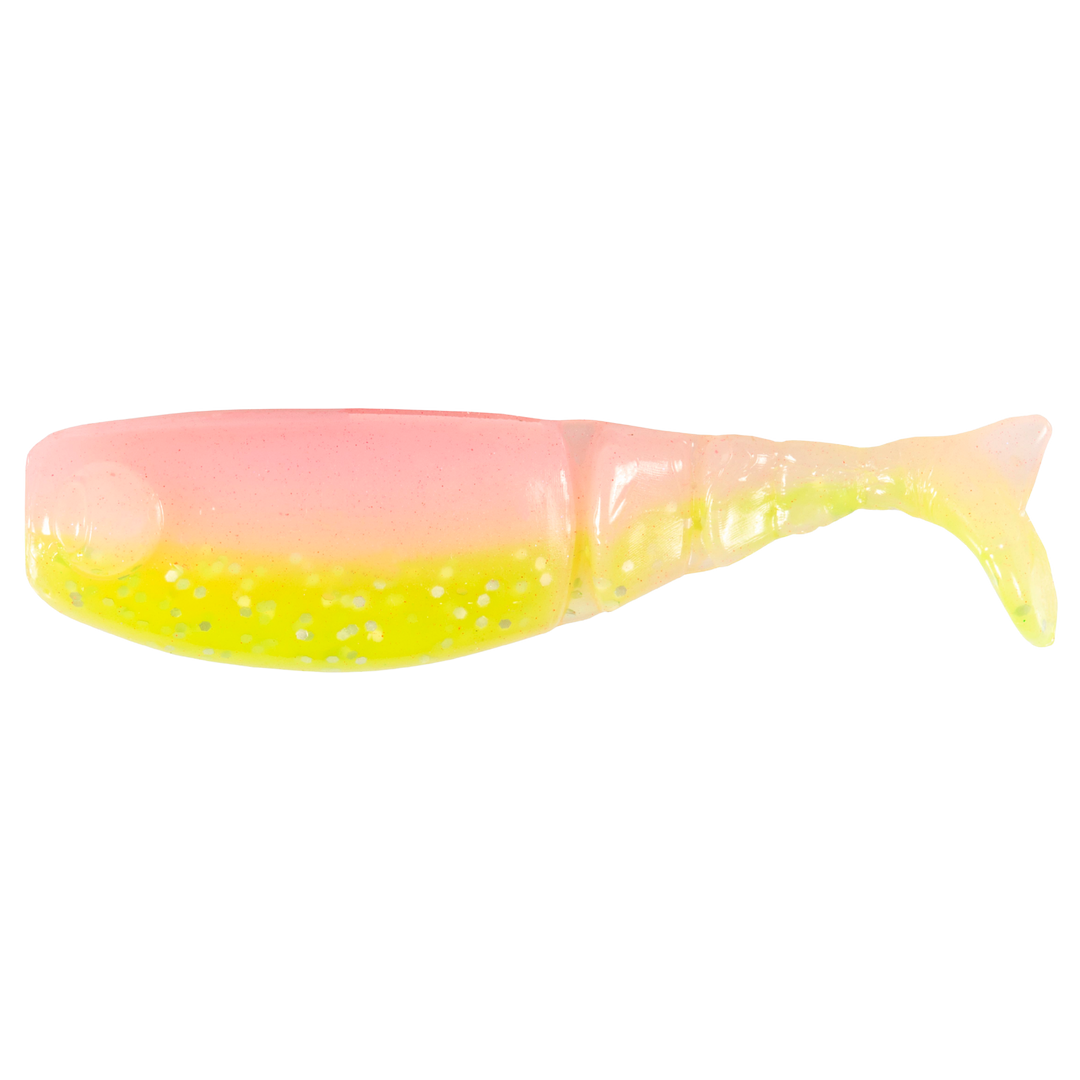 Z-Man Shad FryZ Jigi 1.75" Electric Chicken sivulta, pää vasemmalla