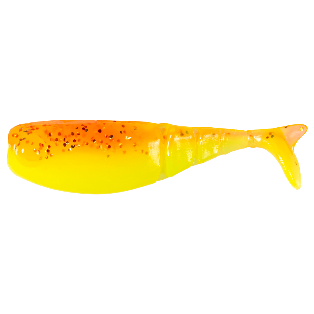 Z-Man Shad FryZ Jigi 1.75" Firetreuse sivulta, pää vasemmalla
