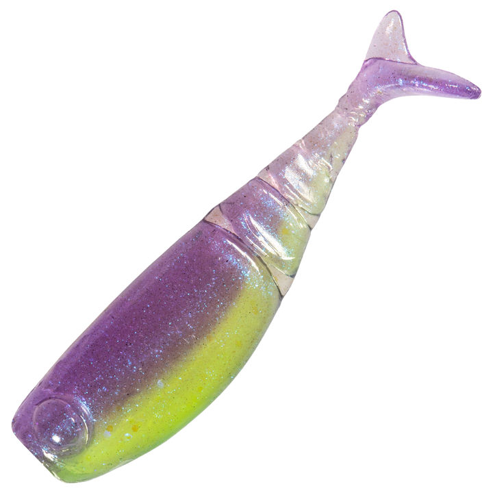Z-Man Shad FryZ Jigi 1.75", väri Purple Death: violetti selkä ja kellanvihreä vatsa