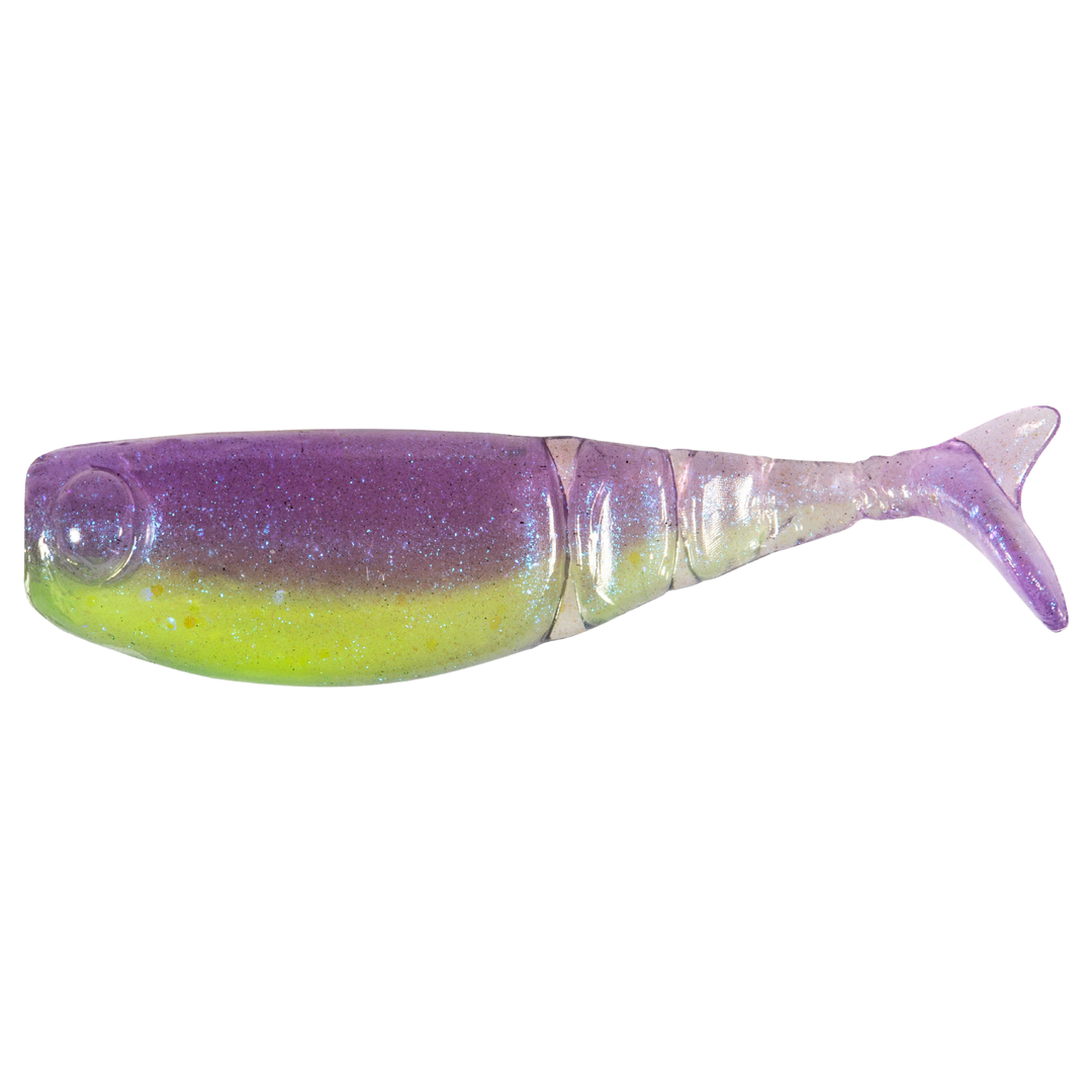 Z-Man Shad FryZ Jigi 1.75" Purple Death sivulta, pää vasemmalla