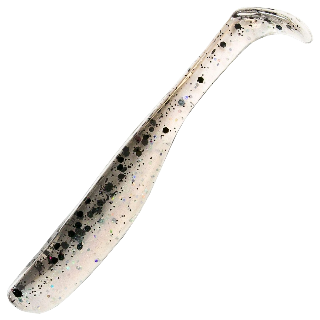 Z-Man Slim SwimZ Jigi 2.5", väri Bad Shad: harmaa selkä, valkoinen vatsa ja mustat pilkut