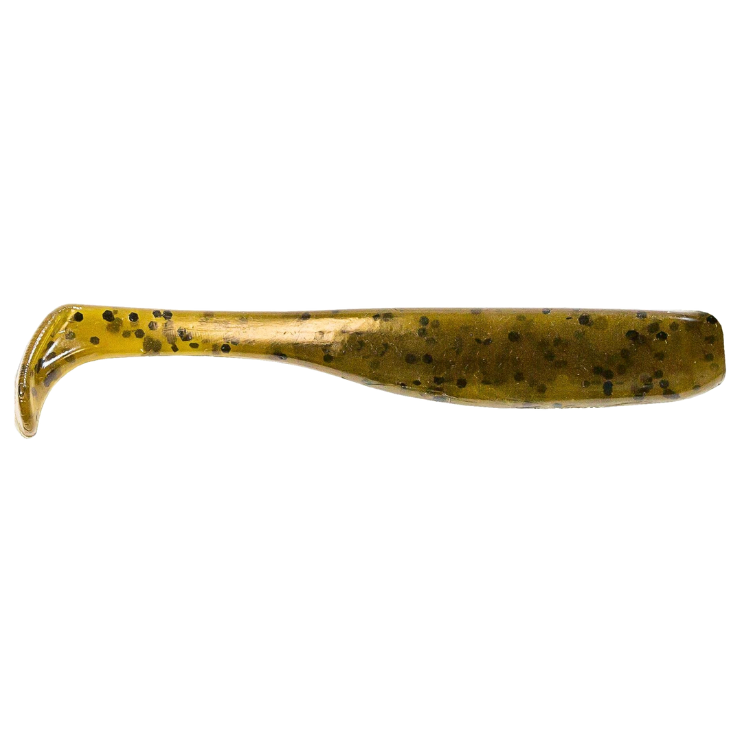 Z-Man Slim SwimZ Jigi 2.5" Green Pumpkin sivulta, pää oikealla