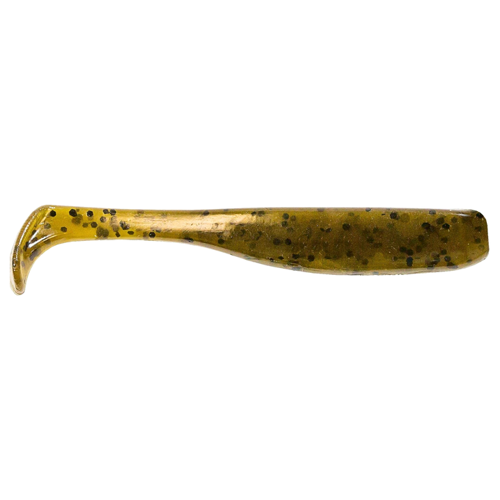 Z-Man Slim SwimZ Jigi 2.5" Green Pumpkin sivulta, pää oikealla