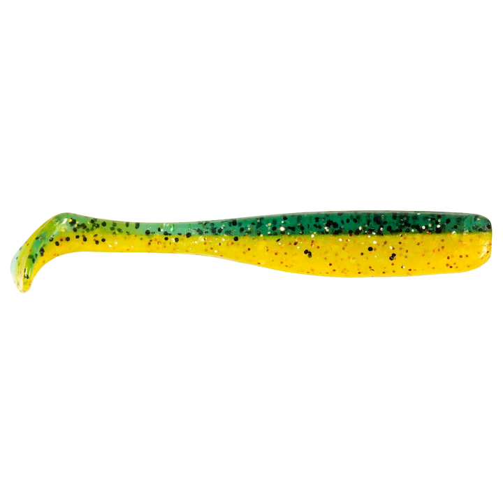 Z-Man Slim SwimZ Jigi 2.5" Pro Yellow Perch sivulta, pää oikealla