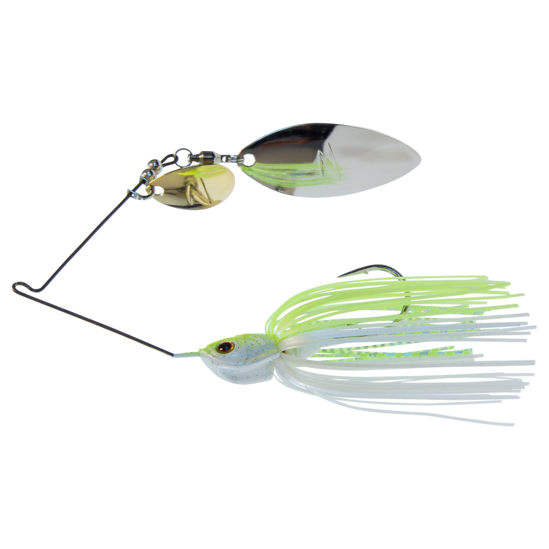 Z-Man SlingbladeZ Spinnerbait WC 14g Chartreuse Pearl sivulta, pää vasemmalla