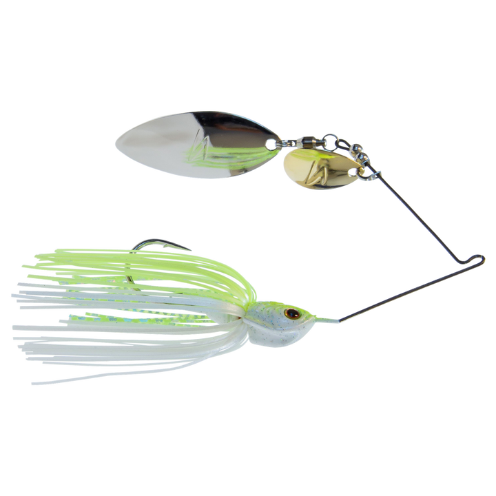 Z-Man SlingbladeZ Spinnerbait WC 14g Chartreuse Pearl sivulta, pää oikealla