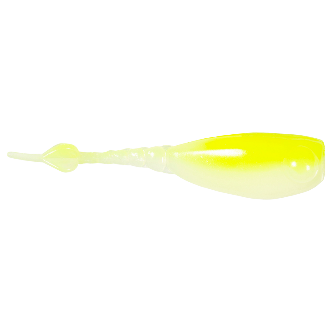 Z-Man StingerZ Jigi 2" Glow Chartreuse sivulta, pää oikealla