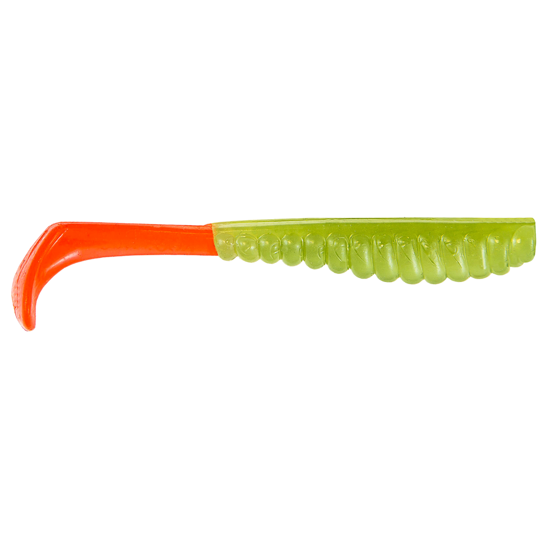 Z-Man Swimmin Trout Trick Jigi 3.5" Margarita Lime Chicken sivulta, pää oikealla