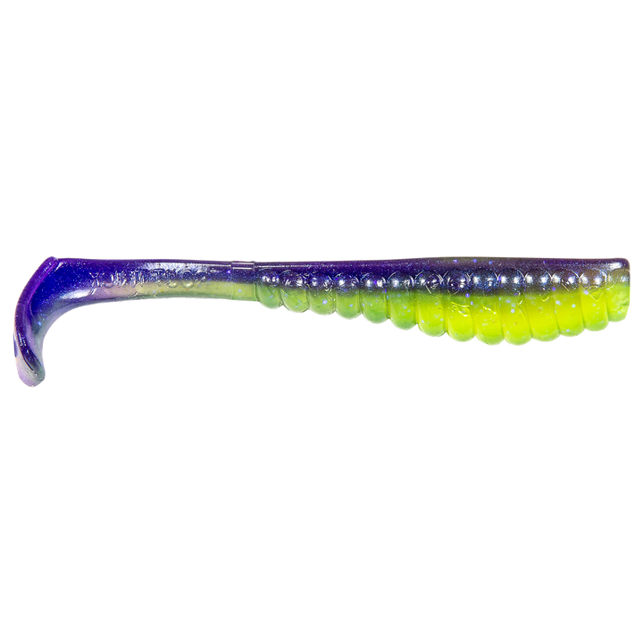 Z-Man Swimmin Trout Trick Jigi 3.5" Purple Death sivulta, pää oikealla