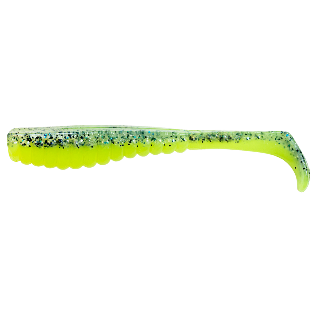Z-Man Swimmin Trout Trick Jigi 3.5" Sexy Mullet sivulta, pää vasemmalla