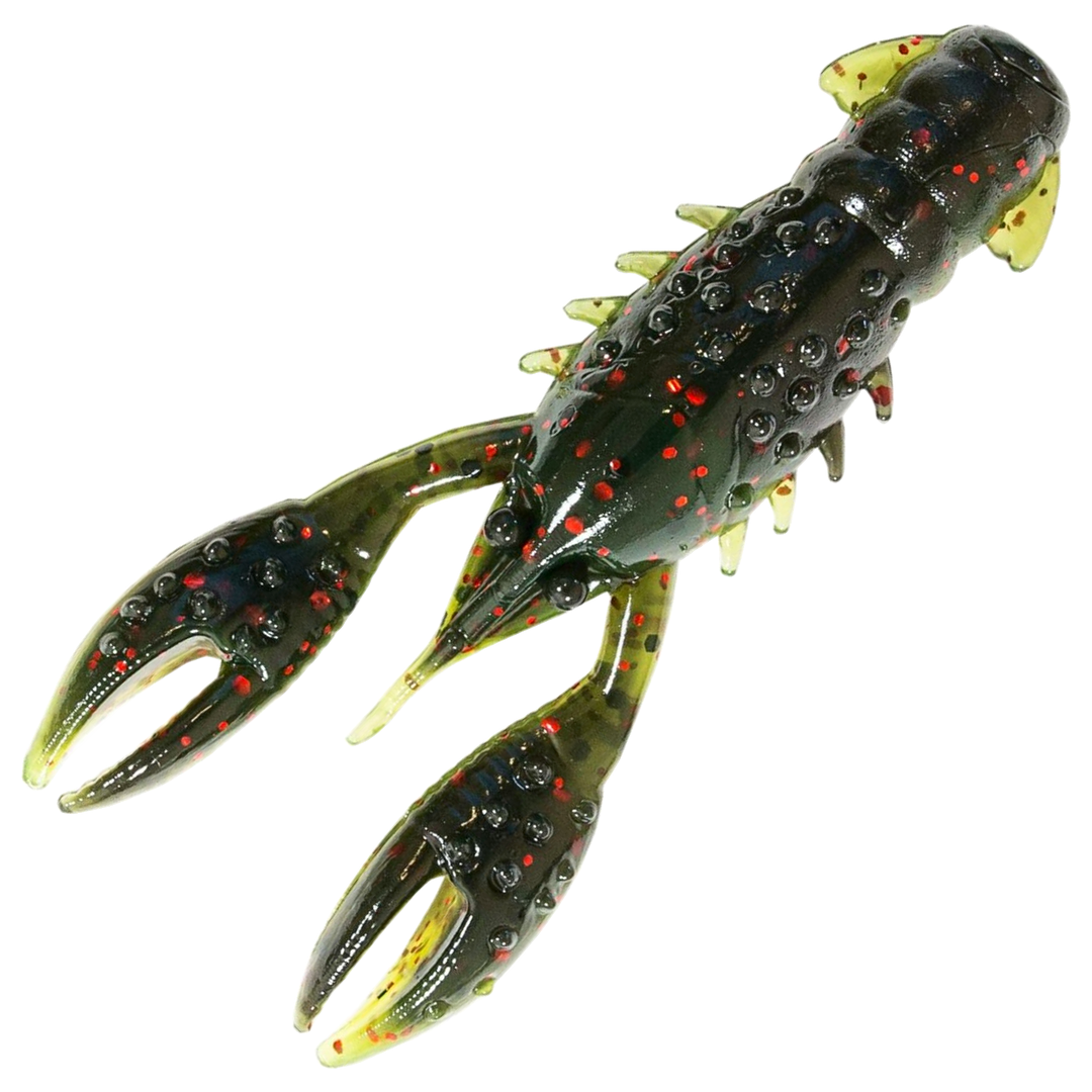 Z-Man TRD Crawz Jigi 2.5", väri California Craw: tummanruskea yläpuoli ja vihreä alapuoli, punaiset hileet