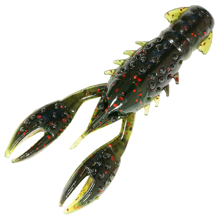 Z-Man TRD Crawz Jigi 2.5", väri California Craw: tummanruskea yläpuoli ja vihreä alapuoli, punaiset hileet