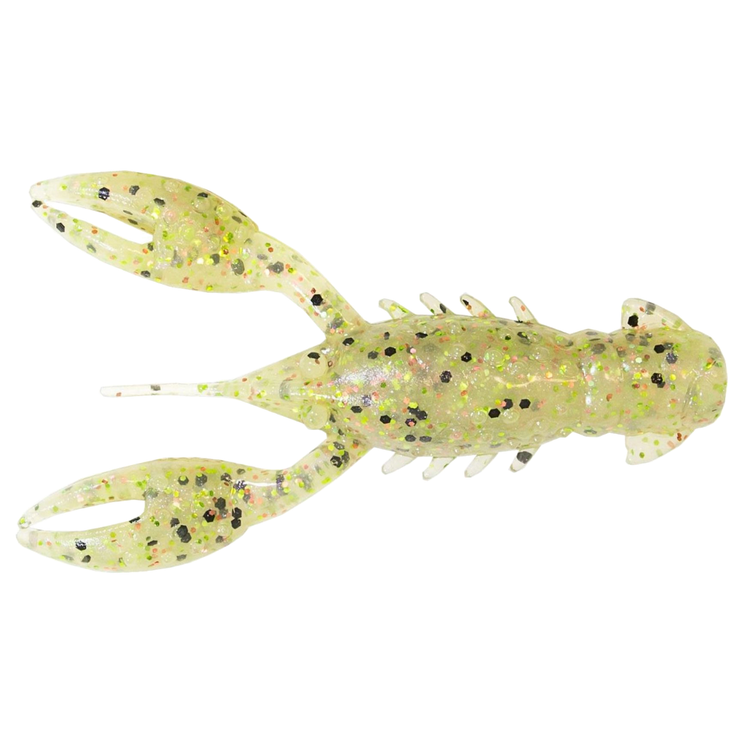 Z-Man TRD Crawz Jigi 2.5" Greasy Prawn yläpuolelta, pää vasemmalla