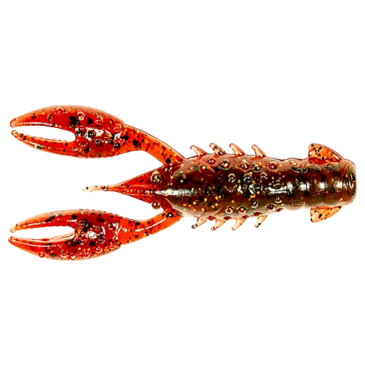 Z-Man TRD Crawz Jigi 2.5" Hot Craw yläpuolelta, pää vasemmalla