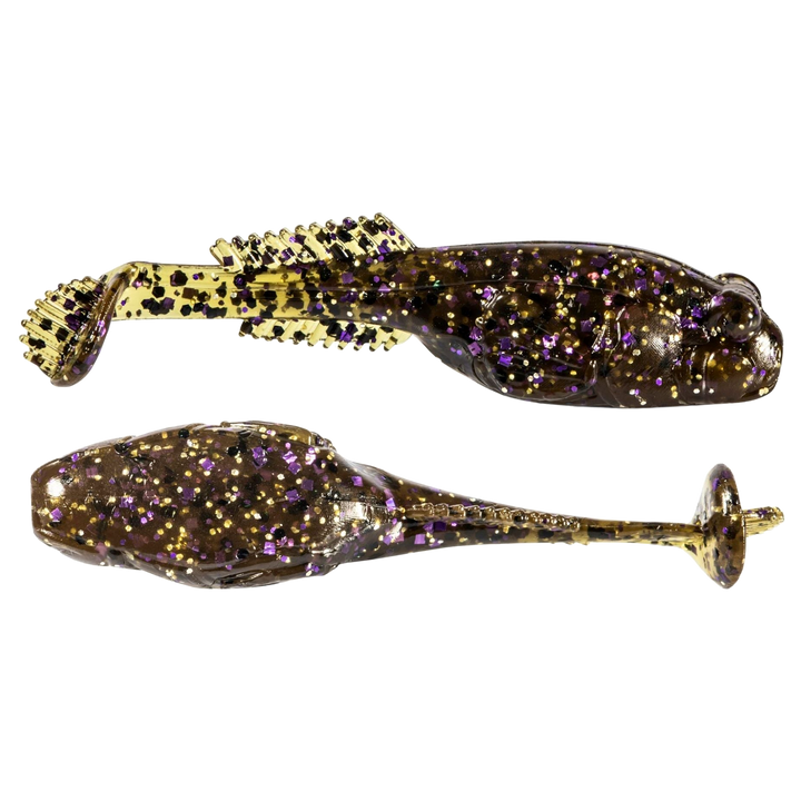 Z-Man TRD Gobyz Jigi 2.4" Green Pumpkin Goby sivulta ja alapuolelta
