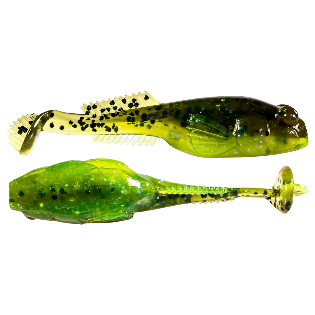 Z-Man TRD Gobyz Jigi 2.4" Hot Snakes sivulta ja alapuolelta