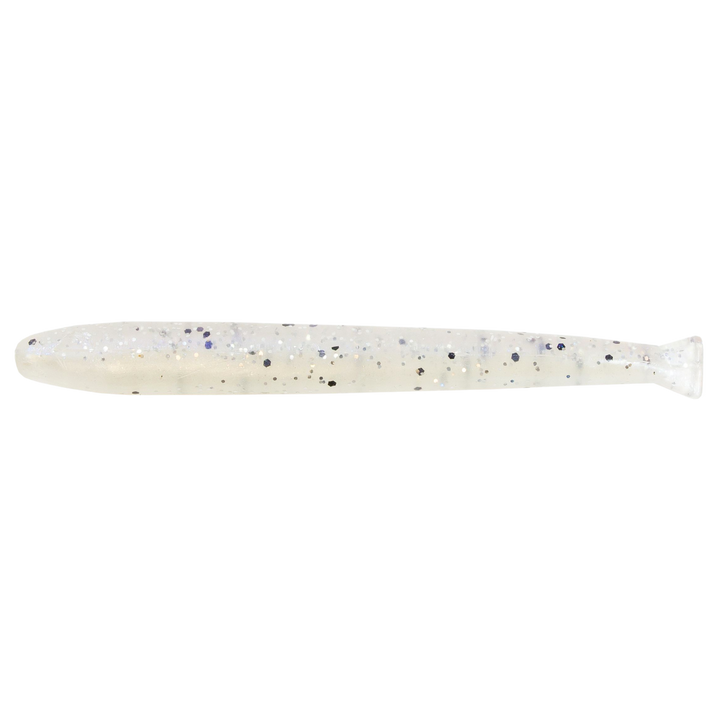 Z-Man TRD MinnowZ Jigi 3.5" Pearl Blue Glimmer sivulta, pää vasemmalla