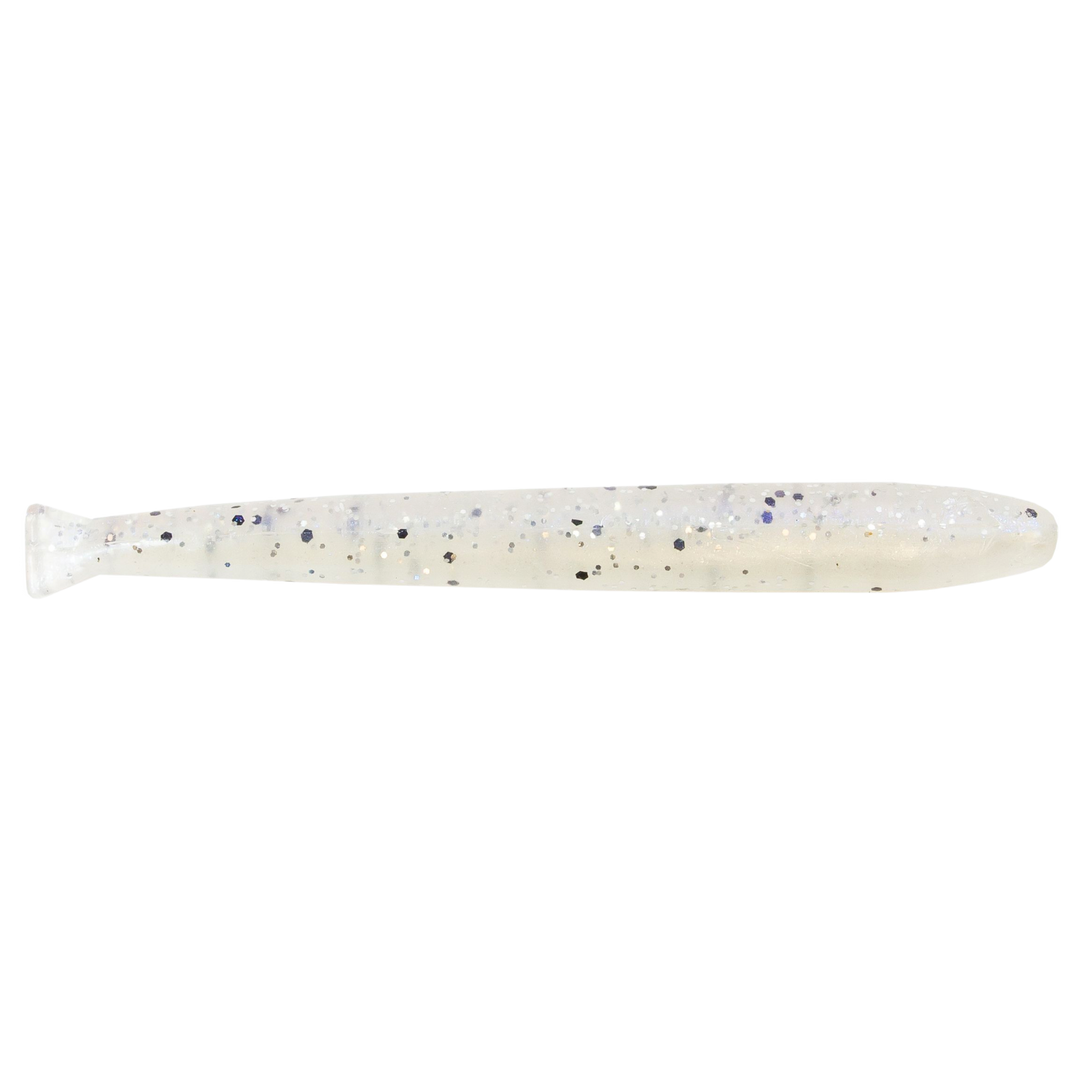 Z-Man TRD MinnowZ Jigi 3.5" Pearl Blue Glimmer sivulta, pää oikealla