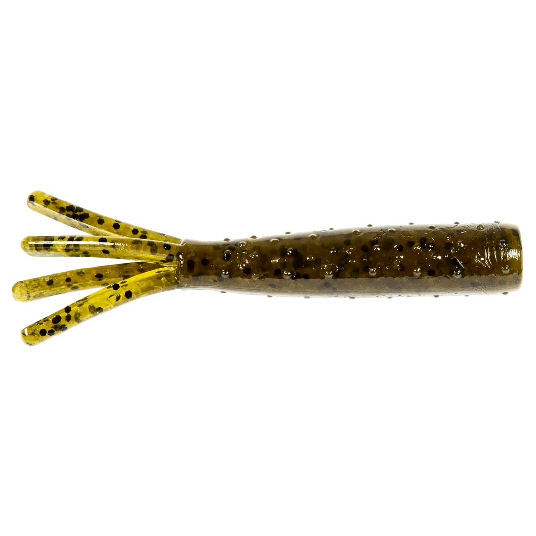 Z-Man TRD Ticklerz Jigi 2.75" Green Pumpkin sivulta, pää oikealla
