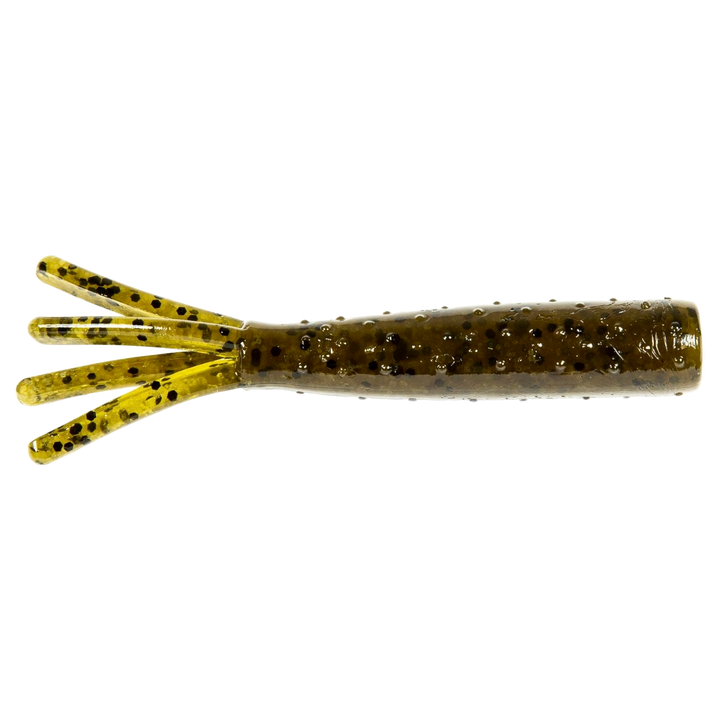 Z-Man TRD Ticklerz Jigi 2.75" Green Pumpkin sivulta, pää oikealla