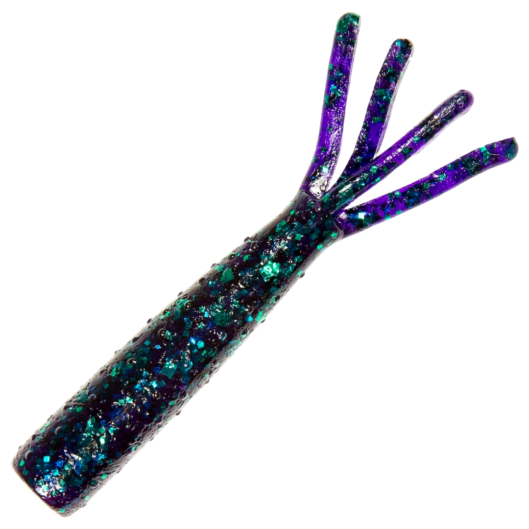 Z-Man TRD Ticklerz Jigi 2.75", väri Junebug: tummanvioletti runko ja vihreät hileet