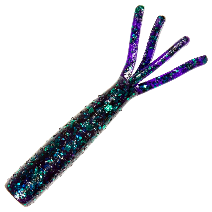 Z-Man TRD Ticklerz Jigi 2.75", väri Junebug: tummanvioletti runko ja vihreät hileet
