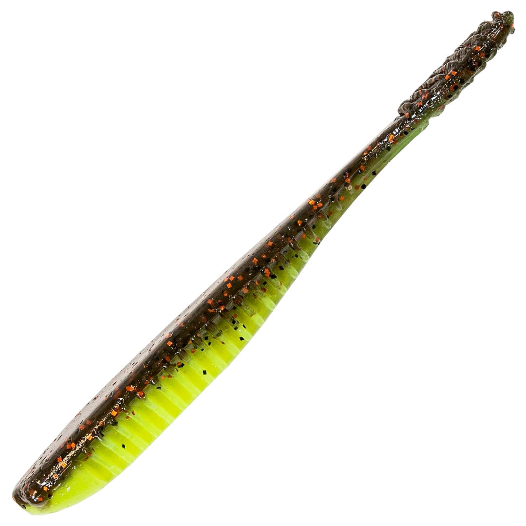 Z-Man Trick ShotZ Jigi 3.5", väri Coppertreuse: kuparinruskea selkä ja kellanvihreä vatsa