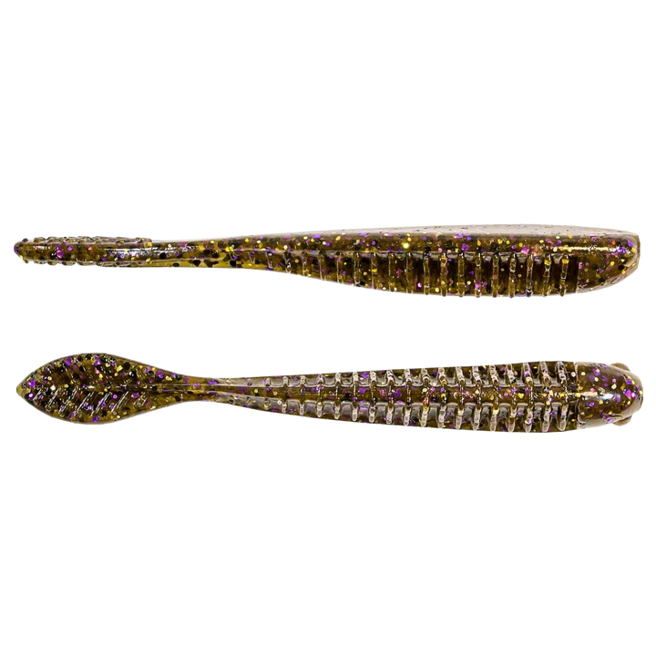 Z-Man Trick ShotZ Jigi 3.5" Green Pumpkin Goby sivulta ja alapuolelta