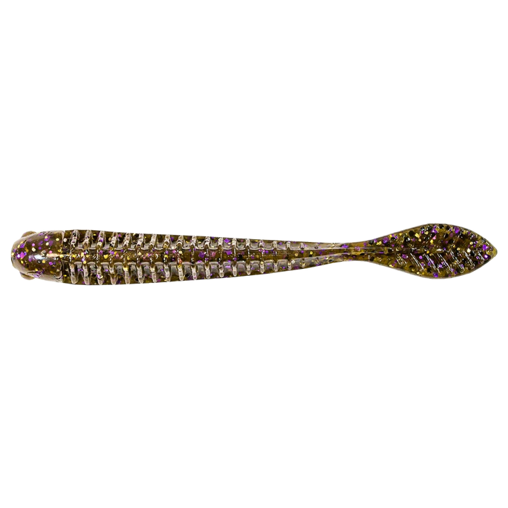 Z-Man Trick ShotZ Jigi 3.5" Green Pumpkin Goby alapuolelta, pää vasemmalla