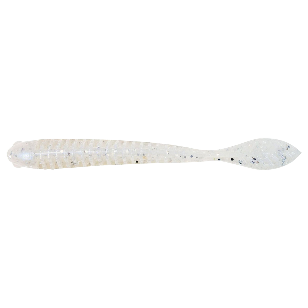Z-Man Trick ShotZ Jigi 3.5" White Lighting alapuolelta, pää vasemmalla