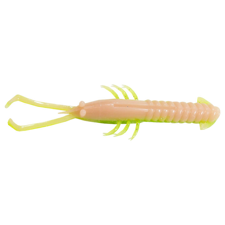Z-Man Trout Trick Jerk ShrimpZ Jigi 3.5" Electric Chicken sivulta, pää vasemmalla