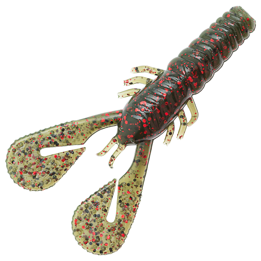 Z-Man Turbo CrawZ Jigi 4", väri Dark Melon Red: tummanvihreä runko ja punaiset hileet