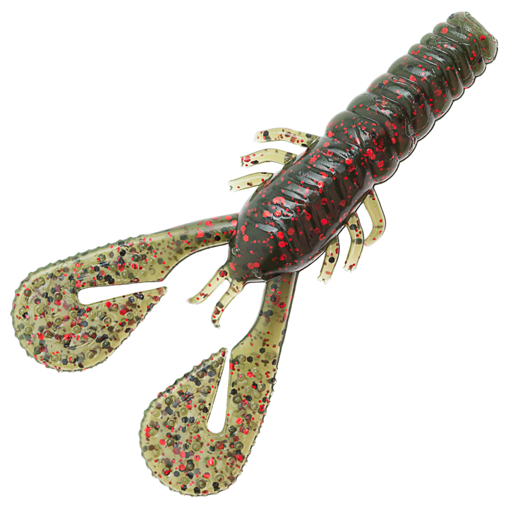 Z-Man Turbo CrawZ Jigi 4", väri Dark Melon Red: tummanvihreä runko ja punaiset hileet